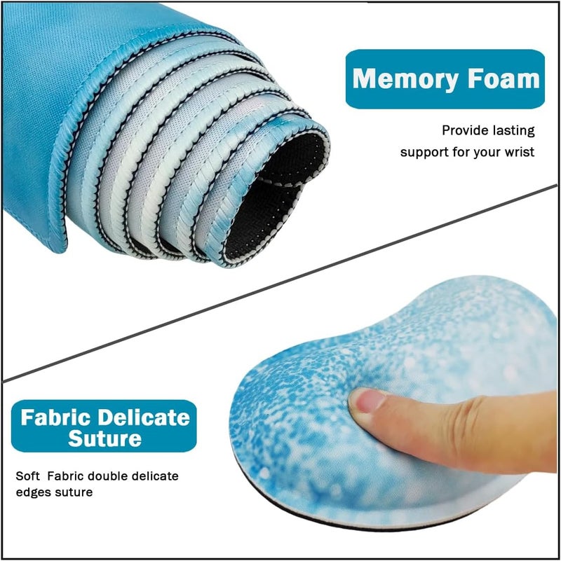 Yunoble Large Mouse Pad and Keyboard Wrist Rest, Desk Pad for Keyboard and Mouse, 4-in-1 Large Gaming Mouse Pad with Wrist Support for Home Office Study Game-Stay Positive - Image 4